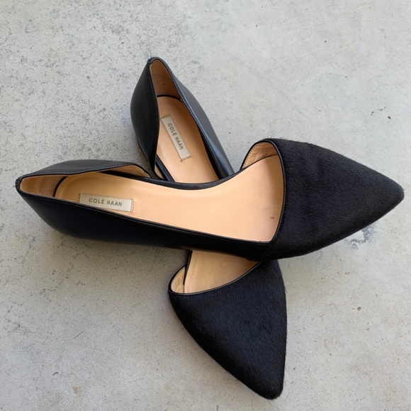 Cole Haan Shoes - Cole Haan Suede Black Flats Pointed